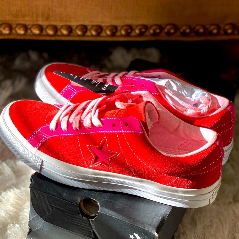 Red suede One-Star Converse